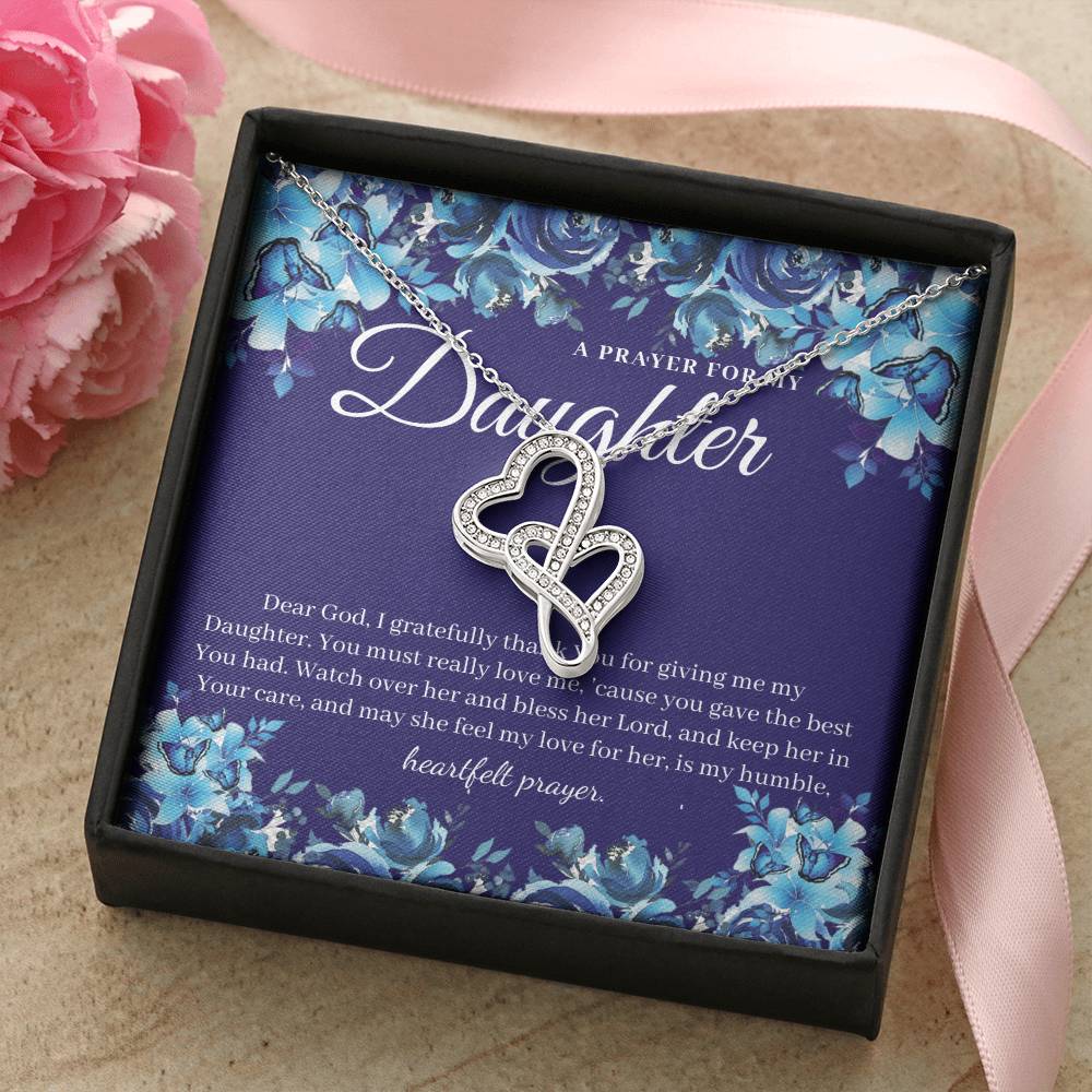 To My Graduation Daughter Double Heart Necklace Gift - Gift For Daughter From Mom - Daughter&#39;s Birthday - Daughter&#39;s G Double Hearts Necklace