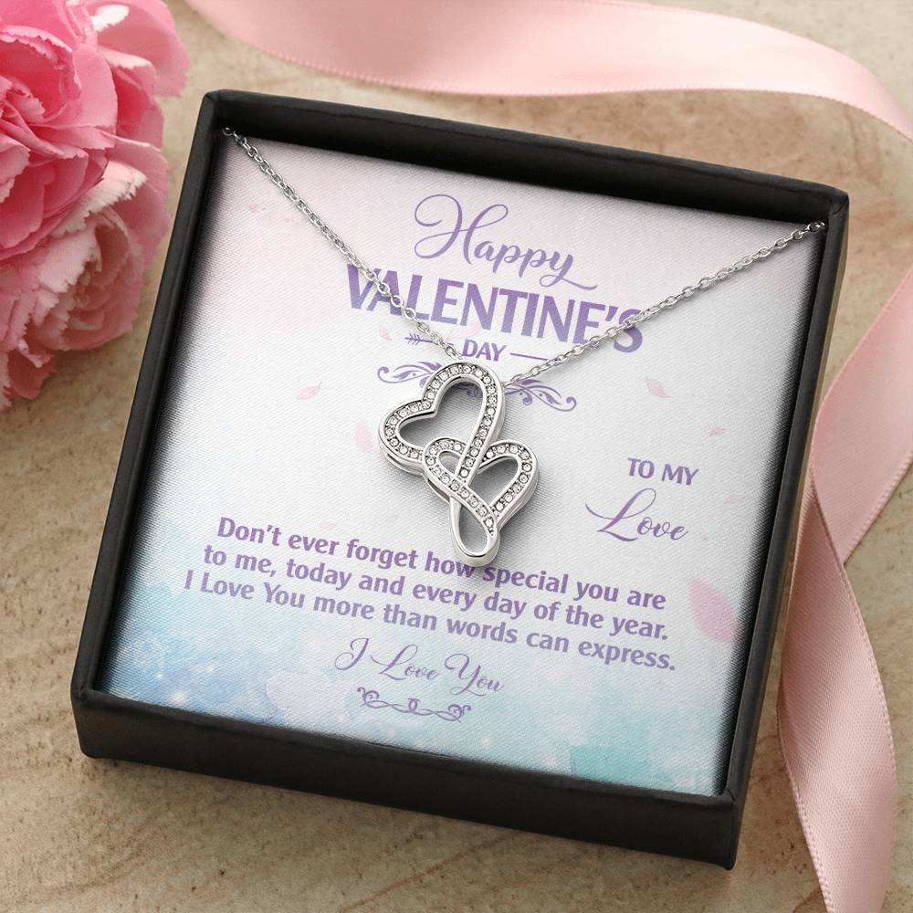 To My Wife - How Special You Are - Necklace Double Hearts Necklace