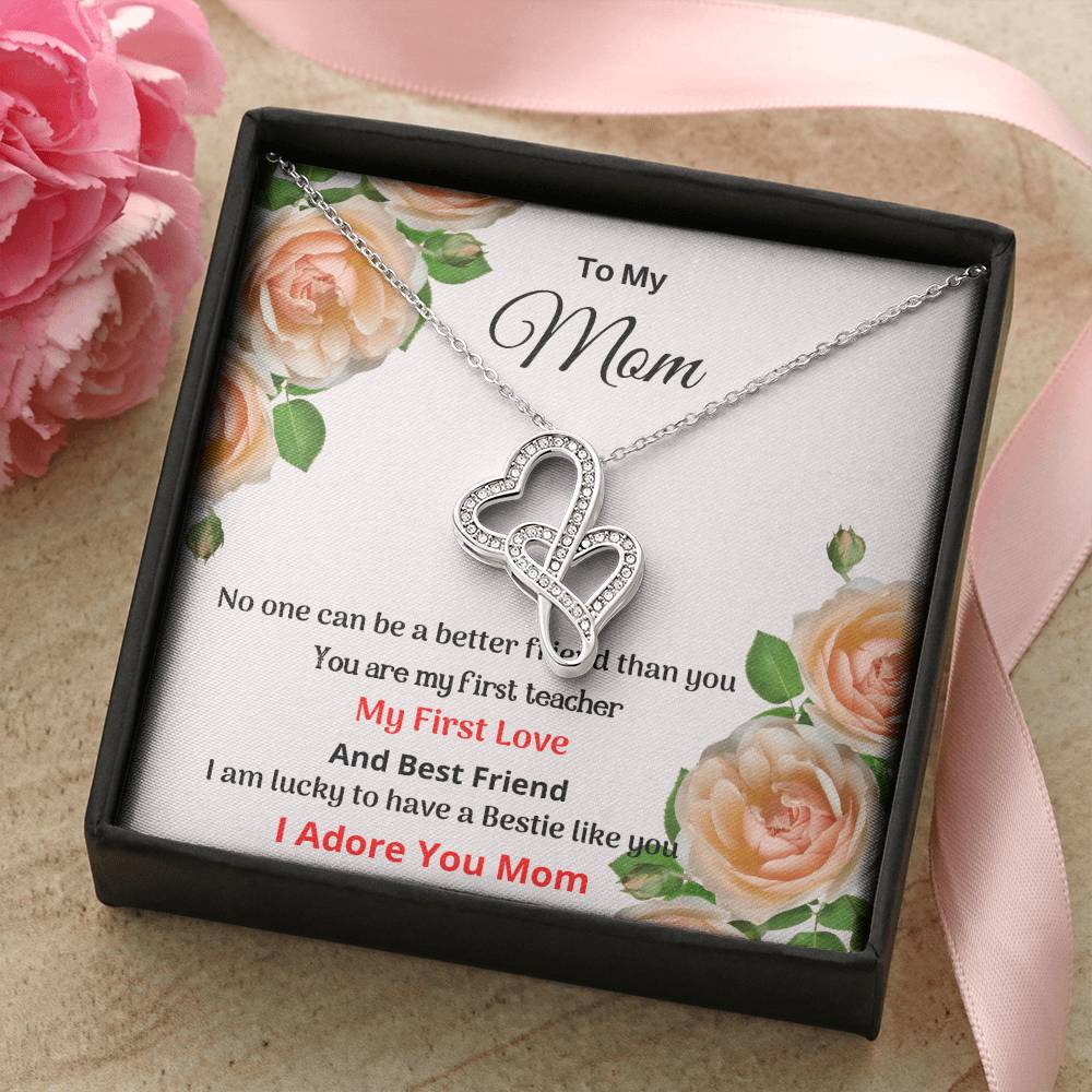 My First Love - Mother's Day Necklace Double Hearts Necklace