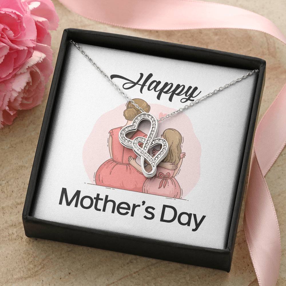 Happy Mother&#39;s Day -  1 Double Hearts Necklace