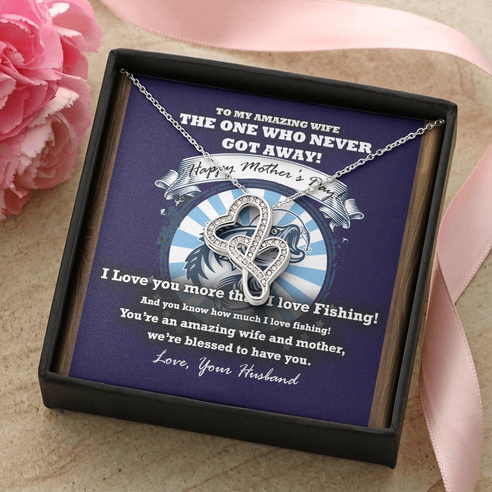 The One Who Never Got Away - Mother's Day Necklace - Wife Christmas Gift Wife Christmas Gift From Husband Wife Christm Double Hearts Necklace