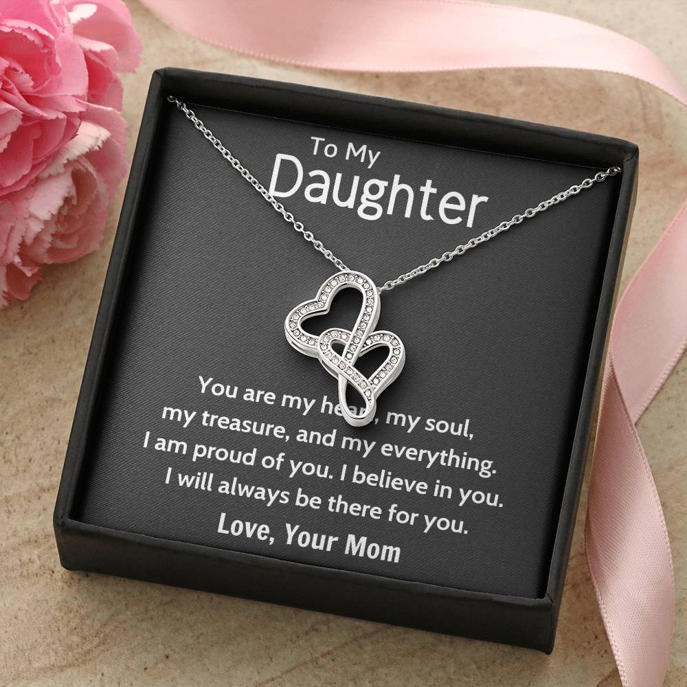 Daughter Gift Necklace Daughter Birthday Gift Gift For Daughter Daughter Jewelry 7 Double Hearts Necklace