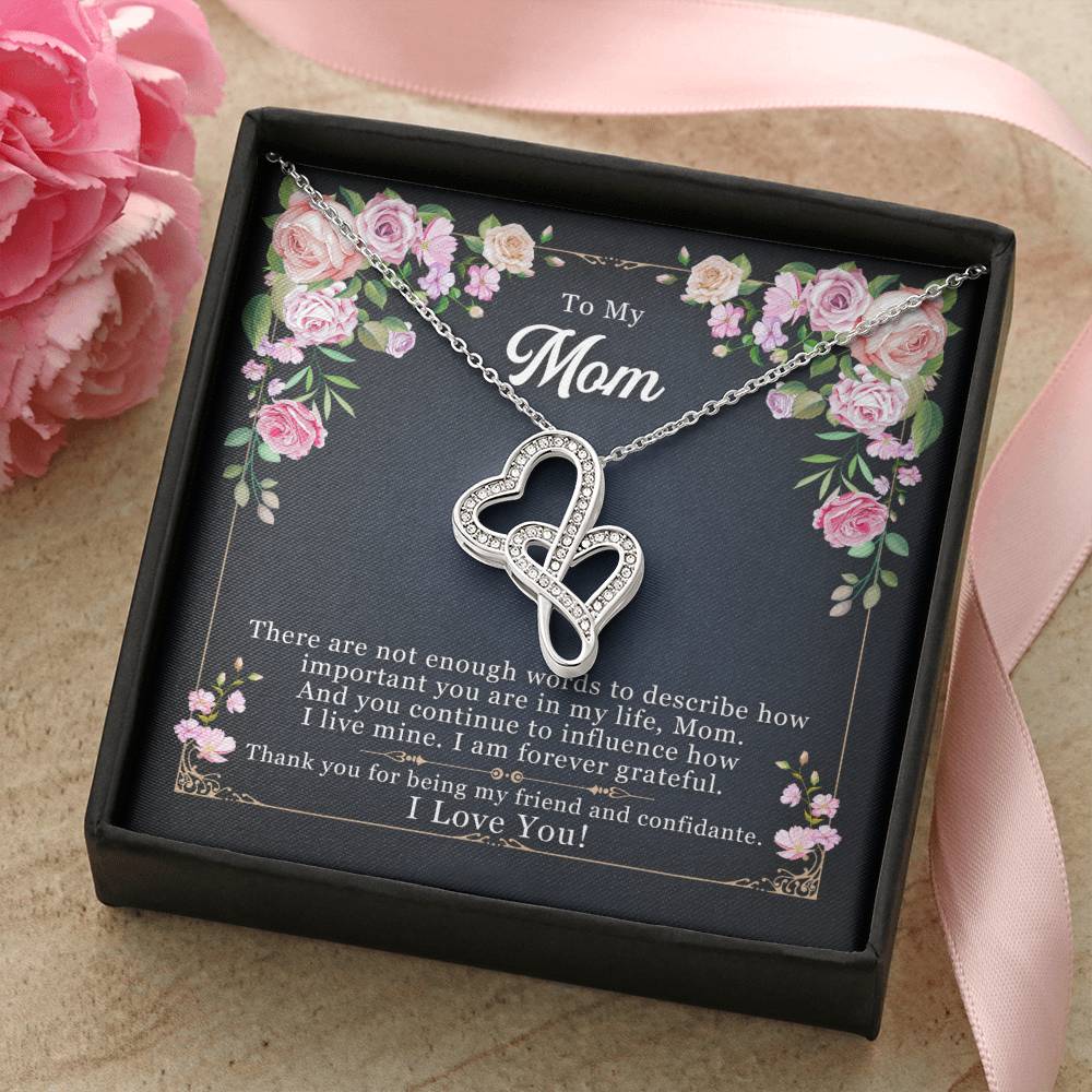 To Mom - Mother&#39;s Day -  Double Hearts Necklace