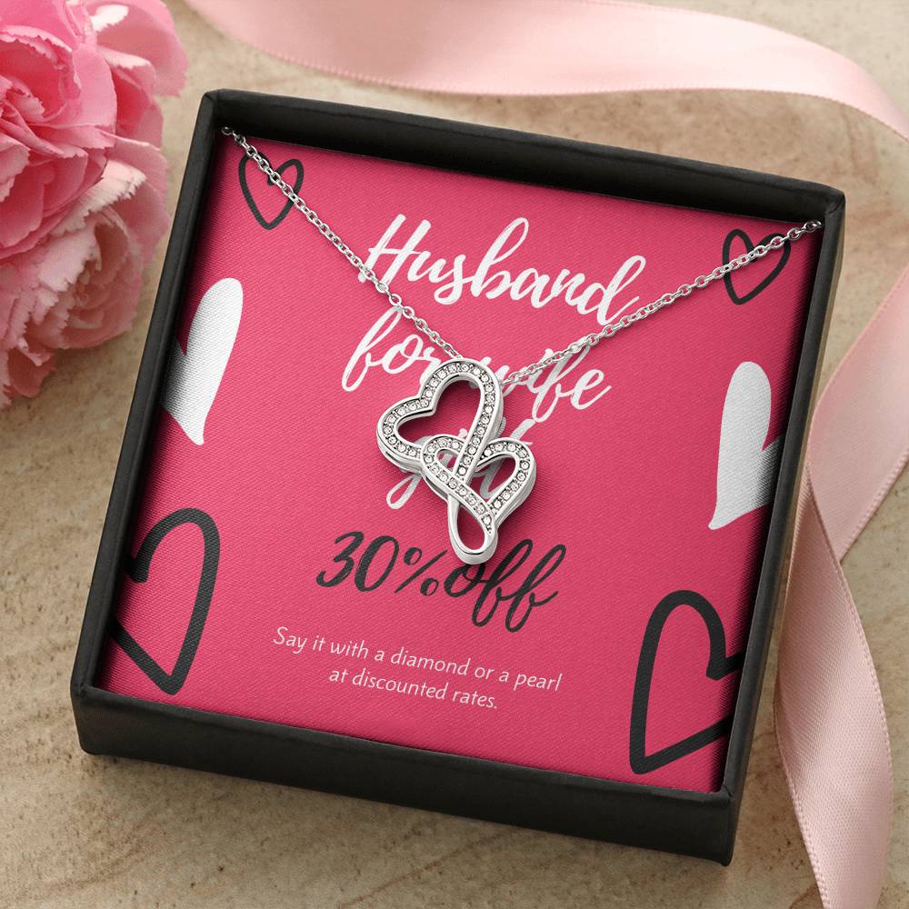 Husband For Wife Gift For Necklace Double Hearts Necklace