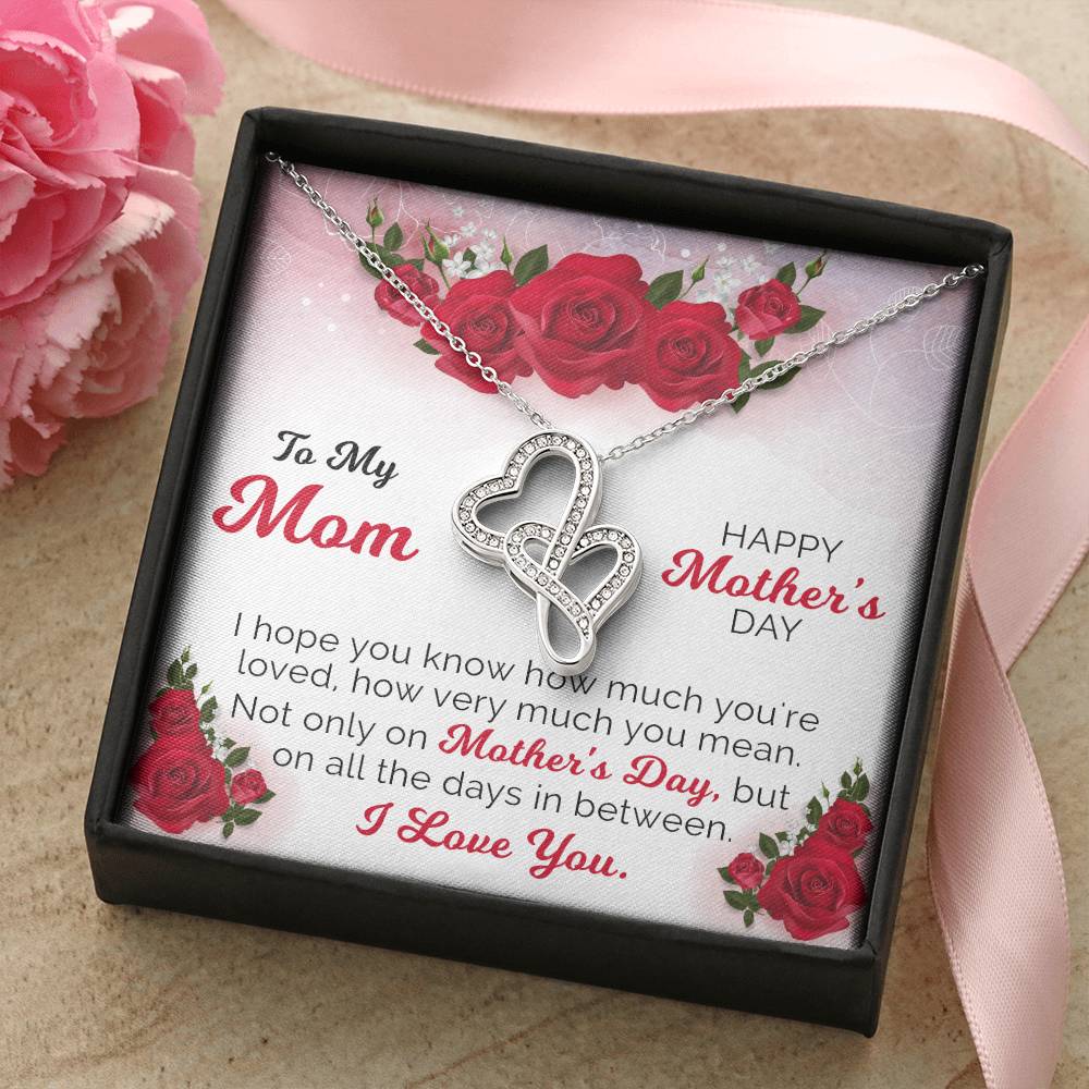 Happy Mother's Day Double Hearts Necklace