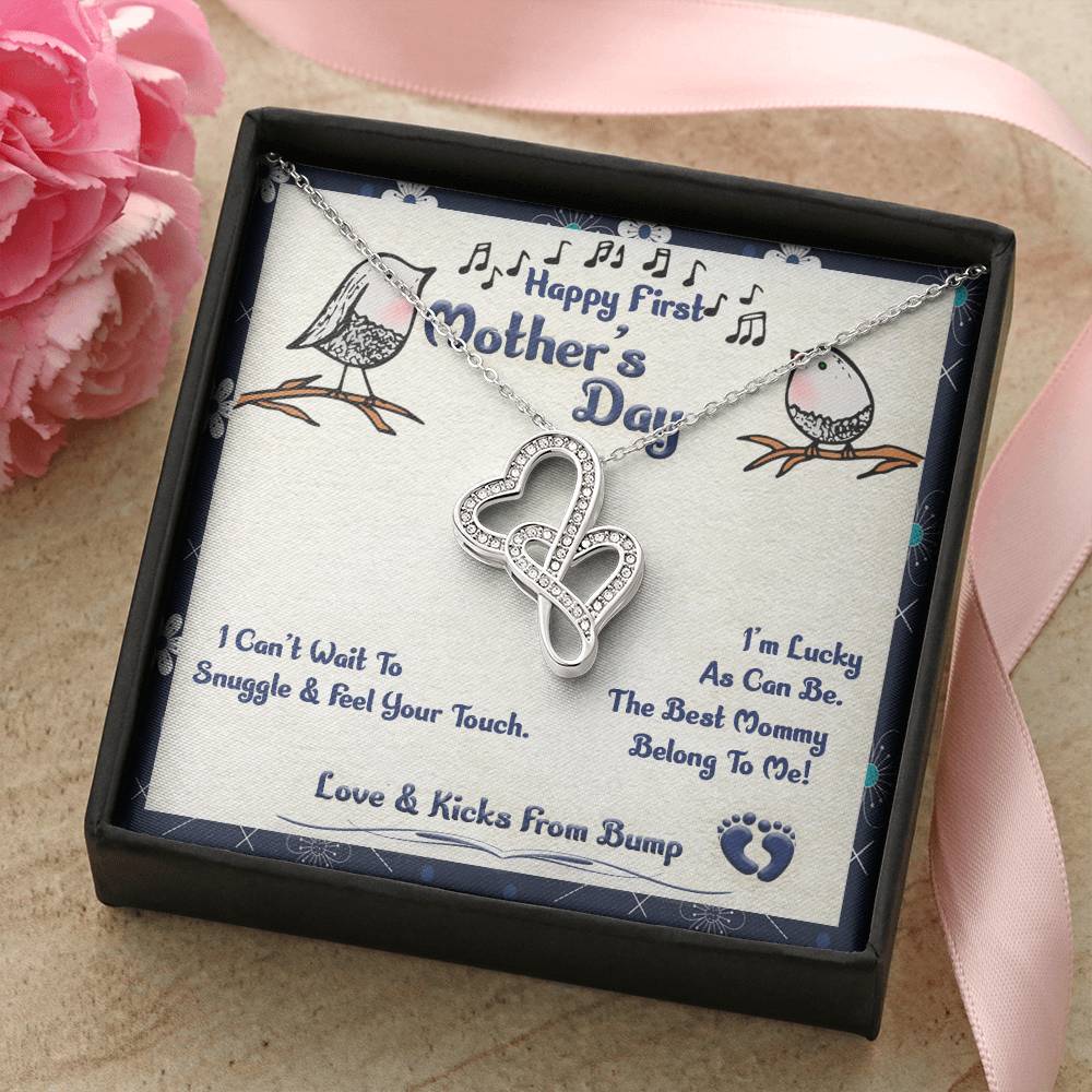 For Mommy Beautiful Mother&#39;s Day Gift Double Hearts Necklace