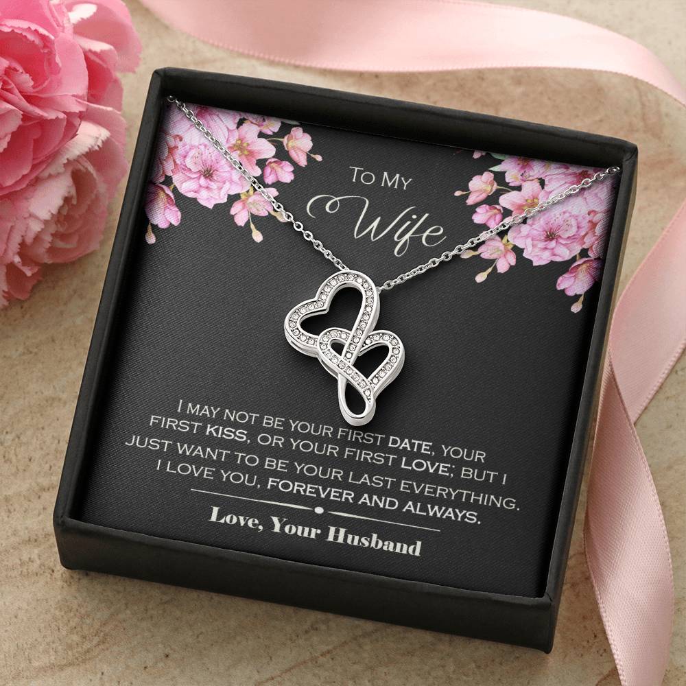 Gift For Wife 2 Double Hearts Necklace