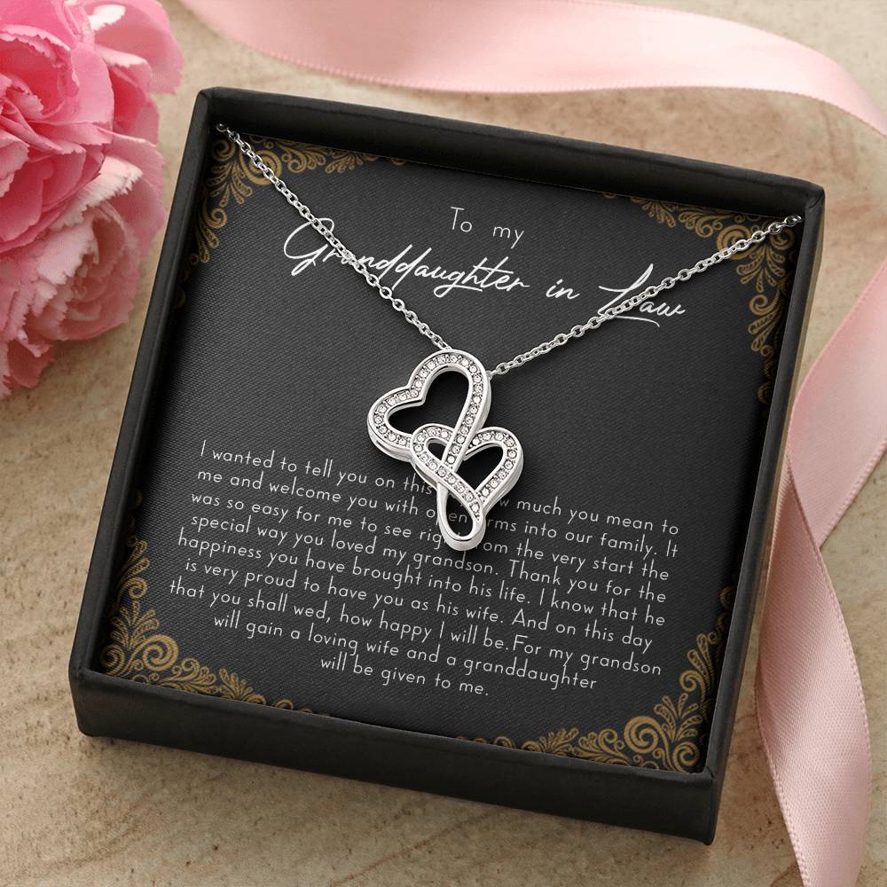 To My Granddaughter-In-Law Gift I Wanted To Tell You  Double Hearts Necklace