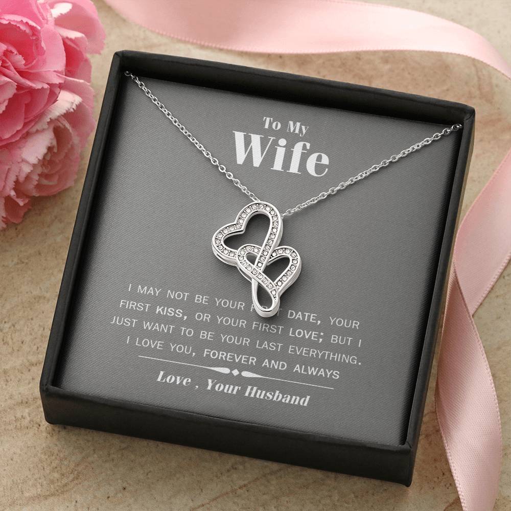 Heartto My Wife Necklace Anniversary Gift For Wife Birthday Gift For Wife Gift For Wife Necklace For Wife Gift For Wif Double Hearts Necklace