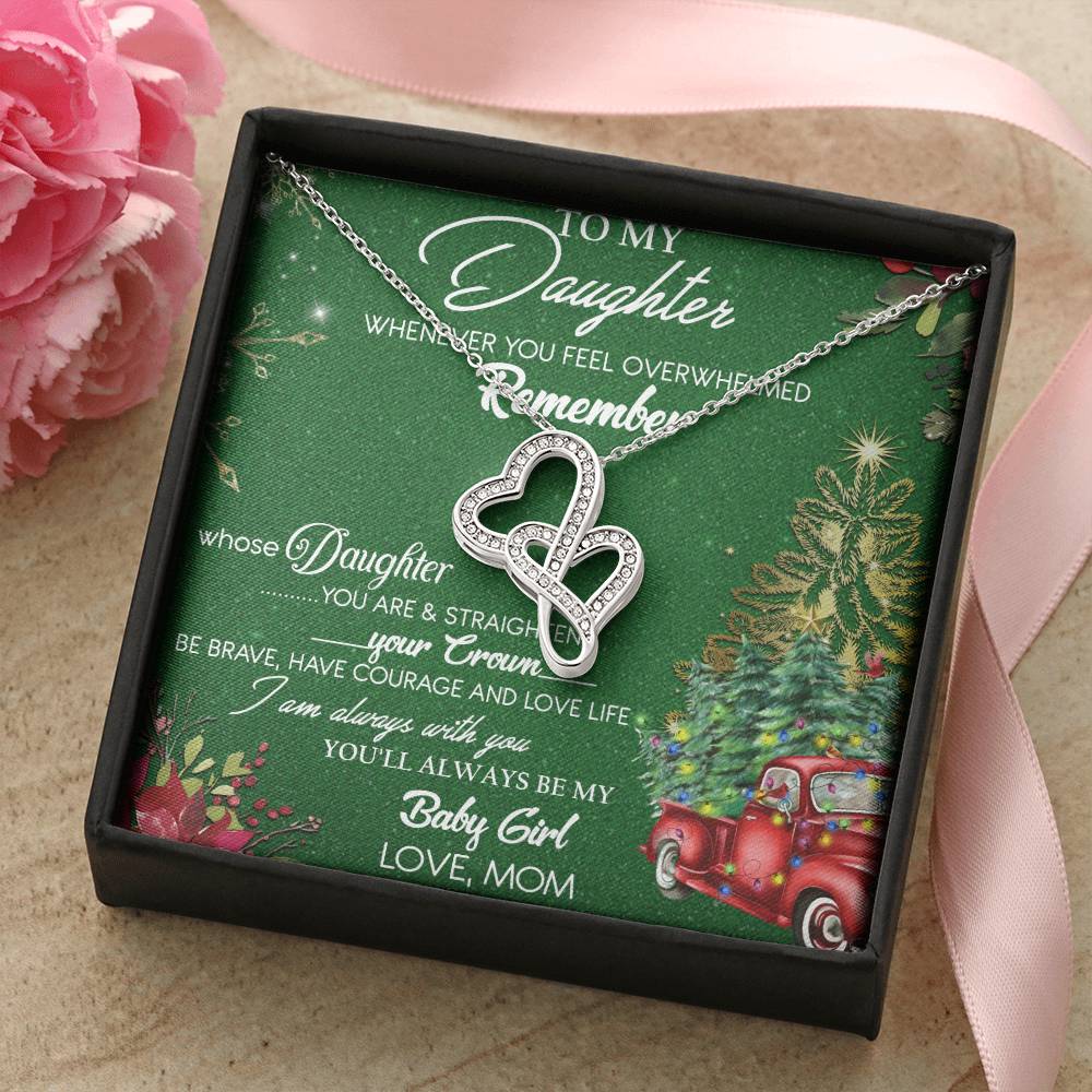 To My Beautiful Daughter - The Perfect Gift For Your Daughter - A Prayer For My Daughter - Love Knot Necklace - Mother Double Hearts Necklace