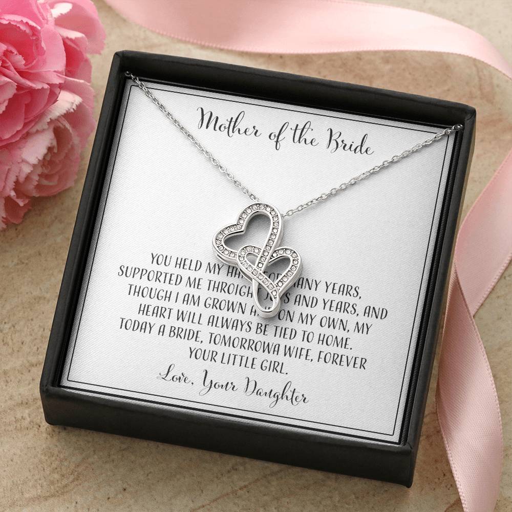 Mother Of The Bride Double Hearts Necklace