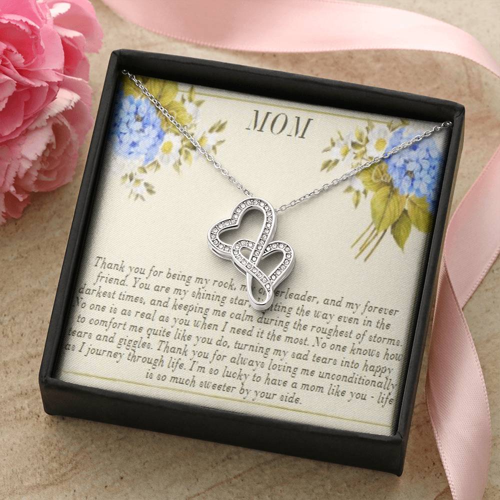 Mom Necklace Mother Necklace Mom Gift Mother's Day Gift Mother's Day Necklace Mother Daughter Gift Double Hearts Necklace