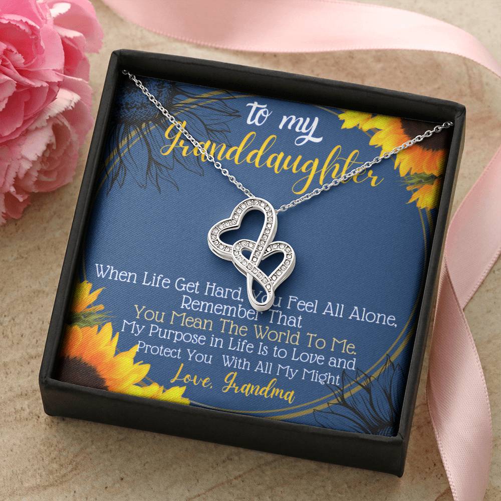 To My Granddaughter Necklace Love Nana Granddaughter Gift From Grandmother To Granddaughter Granddaughter Gift From Na Double Hearts Necklace