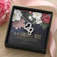 Mothers Day Wife Gift Double Hearts Necklace