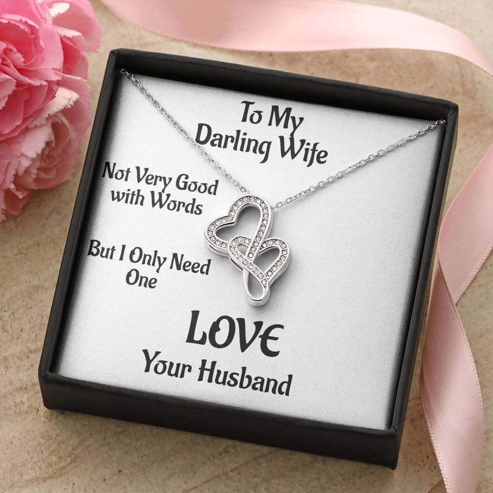 Love Pendant  Double Hearts  Intertwined Hearts  Husband To Wife  Gift Double Hearts Necklace