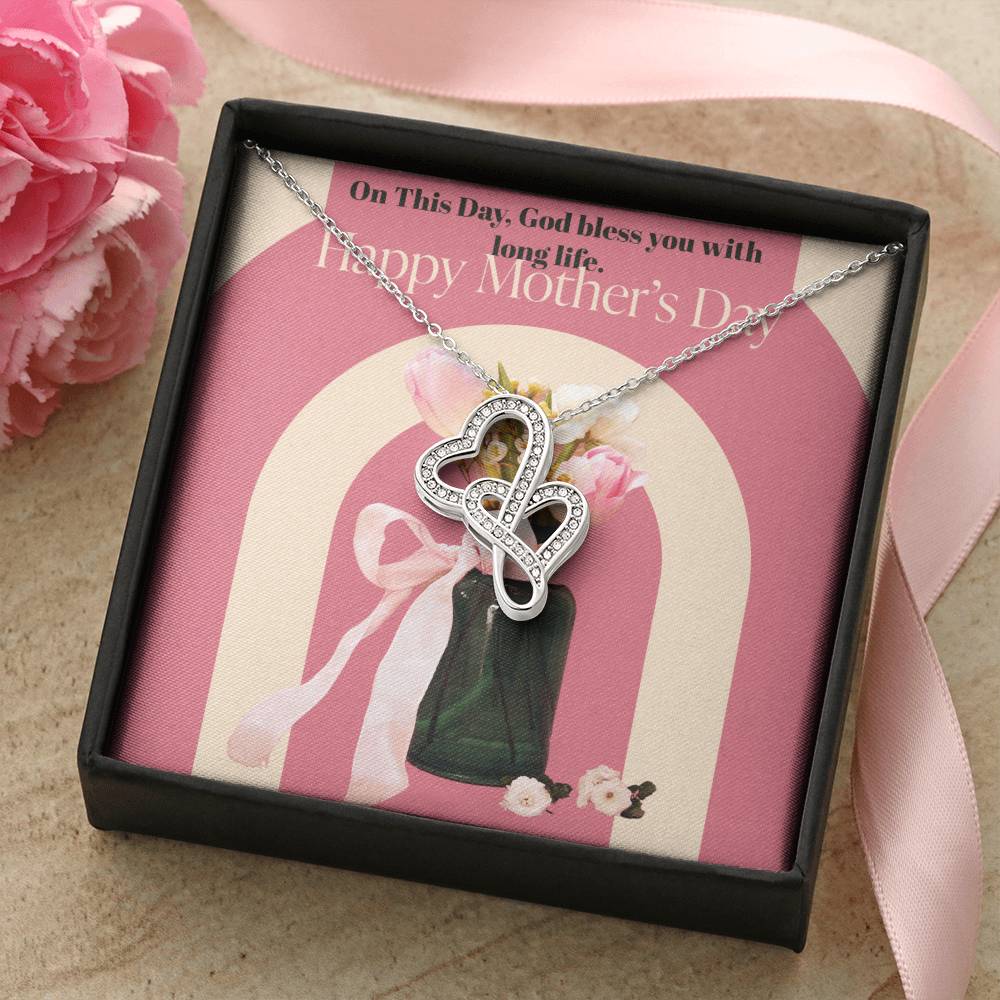 Happy Mother's Dayike Mens Production 1 Double Hearts Necklace