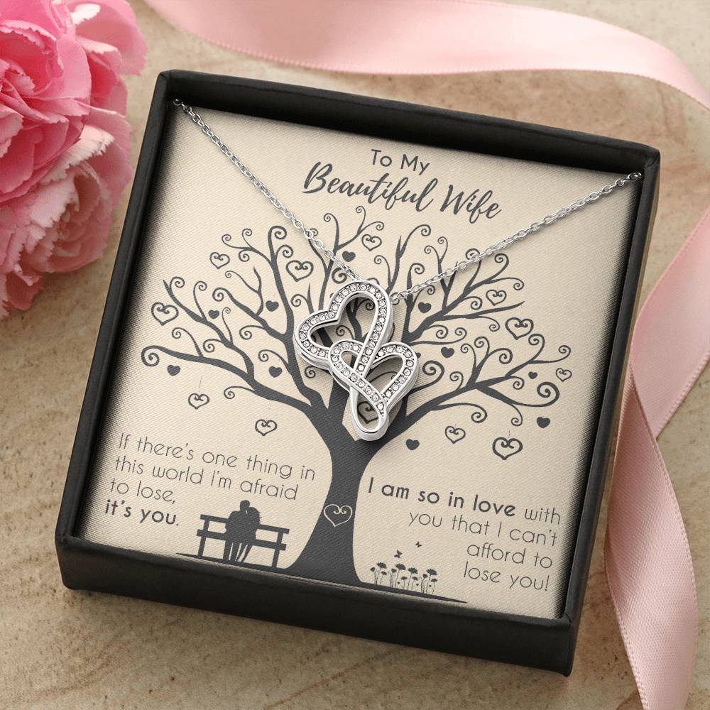I Am So In Love With You - Gift For Wife Double Hearts Necklace
