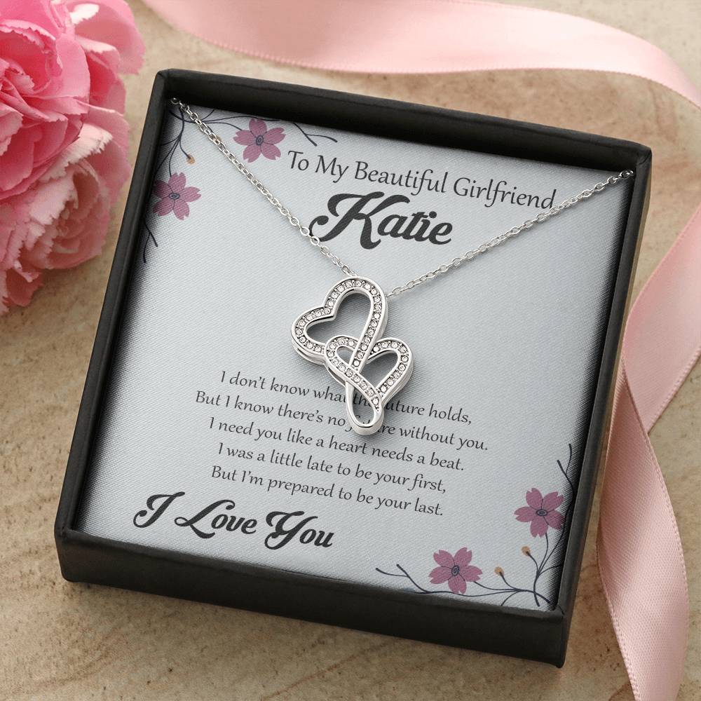 To My Beautiful Girlfriend I Don&#39;t Know What The Future Holds Double Hearts Necklace