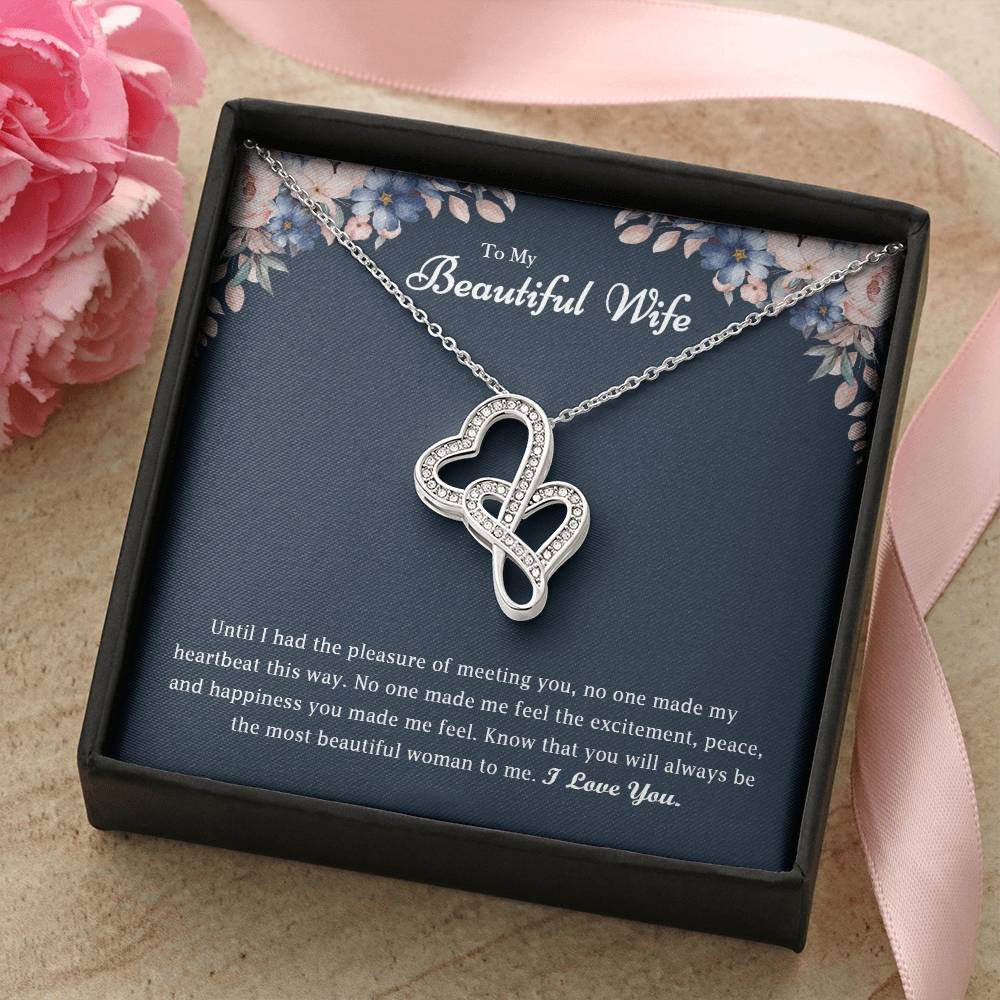 Perfect Gift For Wife Double Hearts Necklace