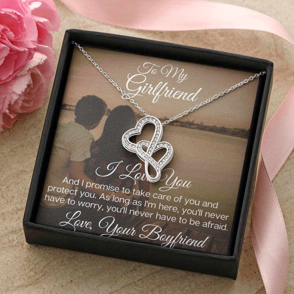 To My Gorgeous Girlfriend - The Beautiful  Double Hearts Necklace