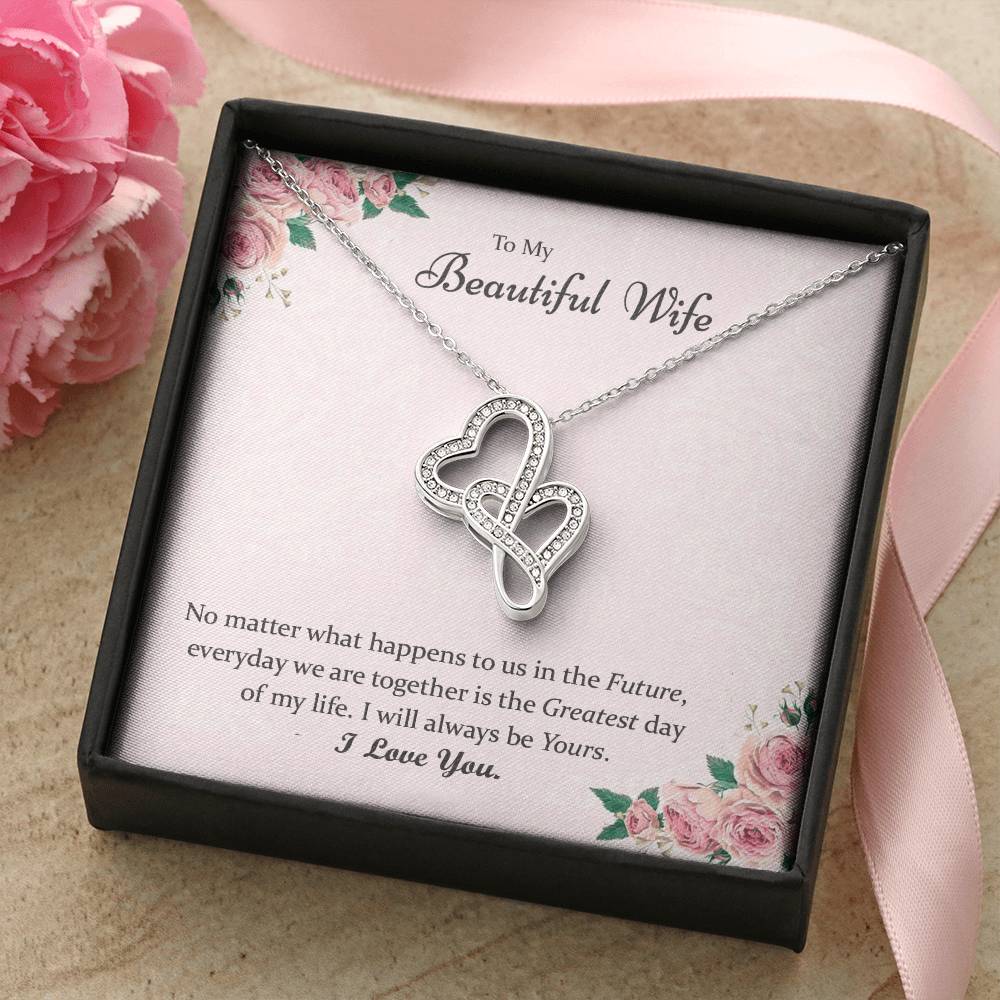 Perfect Gift For Wife 1 Double Hearts Necklace
