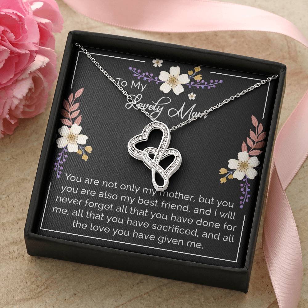 Mother&#39;s Day Gift From Daughter To Mom  For Mom Double Hearts Necklace