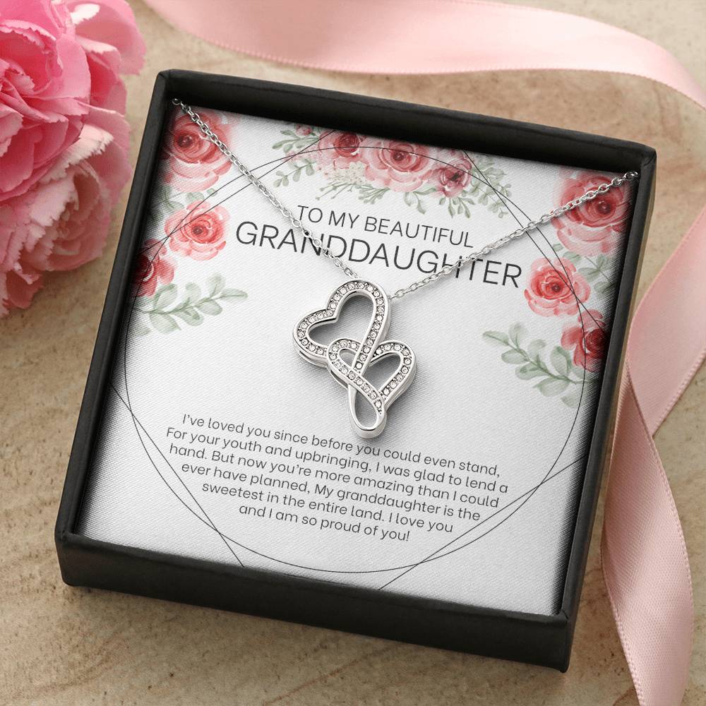 I Am So Proud Of You - Best Gift For Granddaughter Double Hearts Necklace
