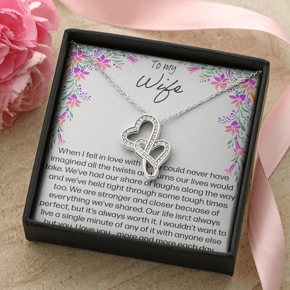 To My Wife You're Not Just The Mother Of My Children Double Hearts Necklace
