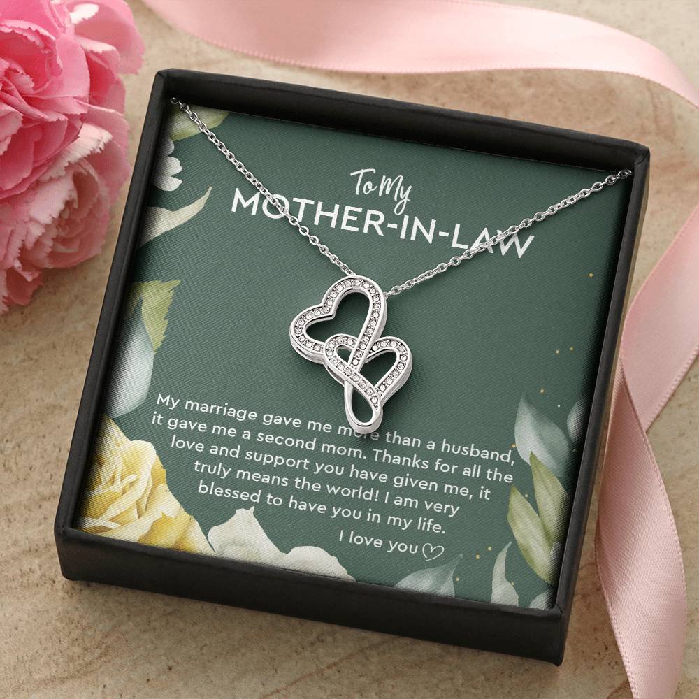 Mother In Law Gift From Bride Mother In Law Gift For Mother's Day Mother In Law Gift From Daughter In Law Mother In La Double Hearts Necklace