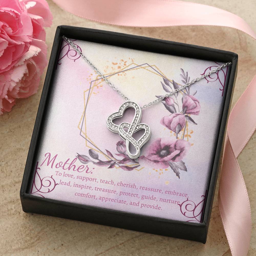 Mother Daughter Gift Gift For Mom Mom To Be Gift Mother&#39;s Day Gift Mother&#39;s Day Necklace Expecting Mom Gift Necklace F Double Hearts Necklace