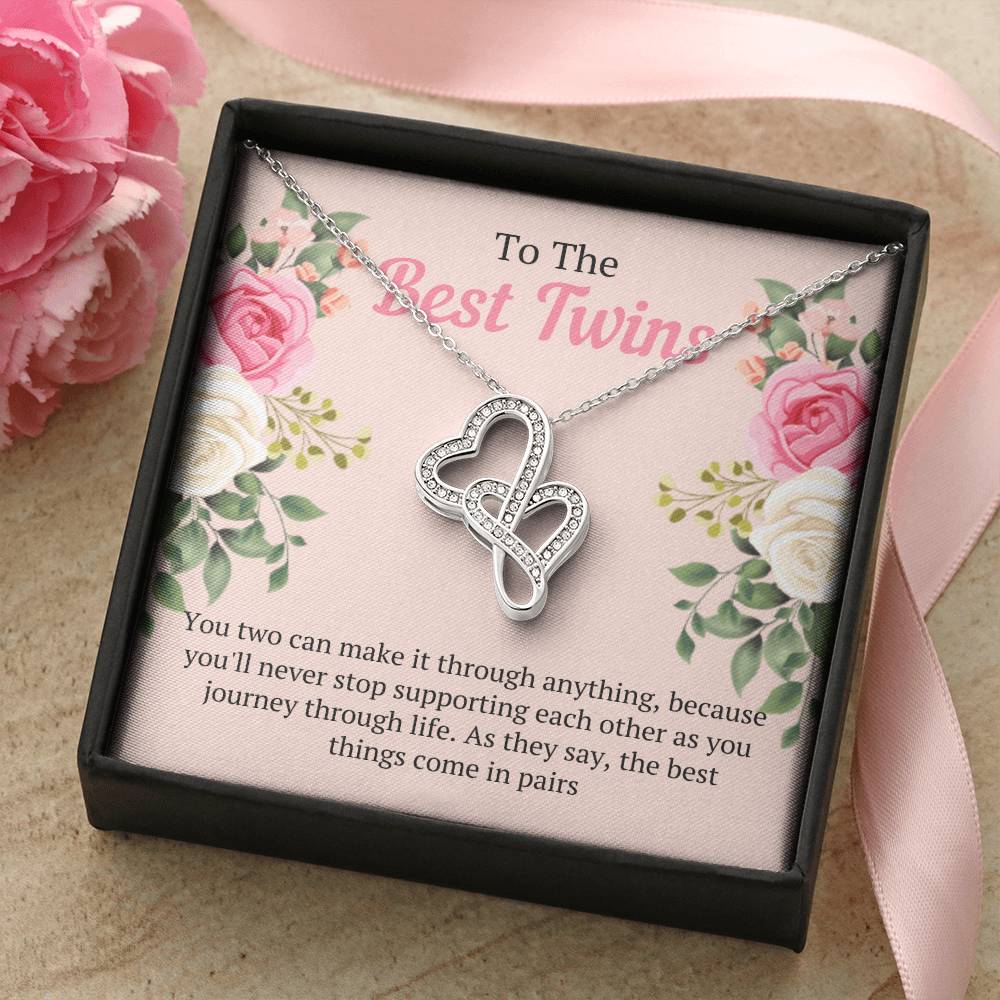 Great Gifts For Twin Sisters Double Hearts Necklace