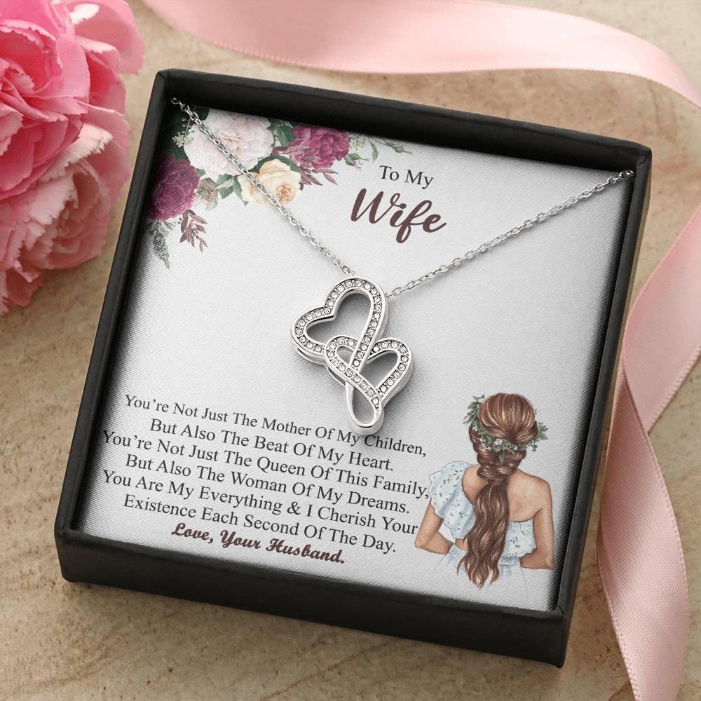 Gift For Wife Wife - Necklace Double Hearts Necklace