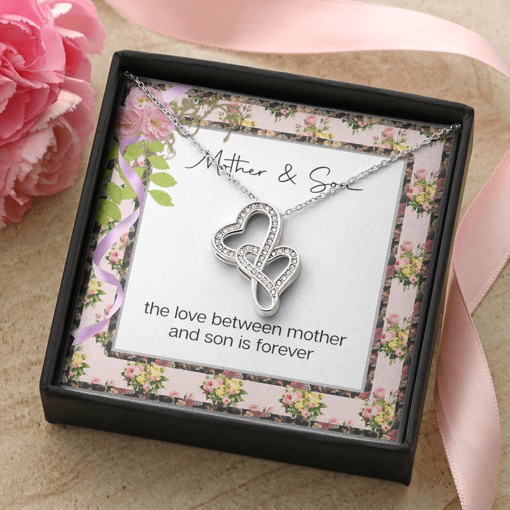 Mother &amp; Son  Double Hearts Necklace