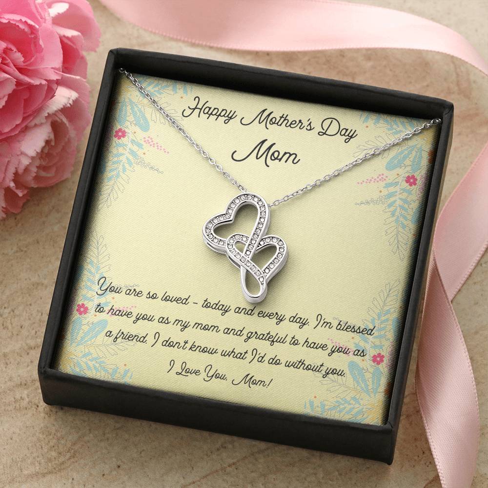 Mother's Day Open Heart Necklace Double Hearts Necklace