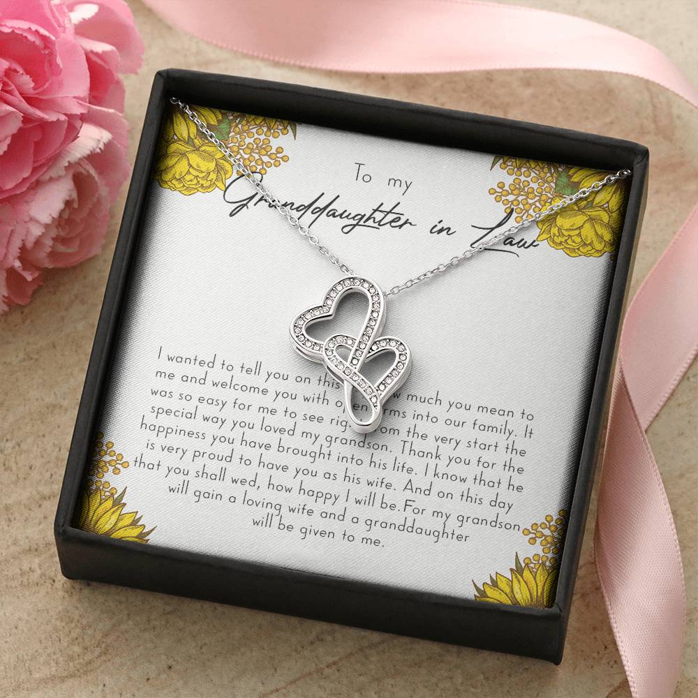 To My Granddaughter-In-Law Gift I Wanted To Tell You  2 Double Hearts Necklace