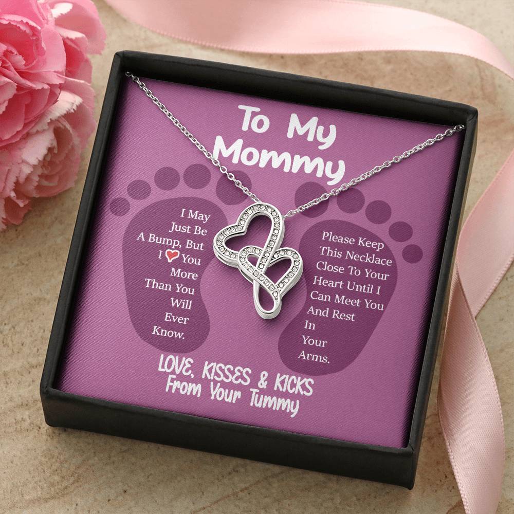 To My Mommy -  Double Hearts Necklace