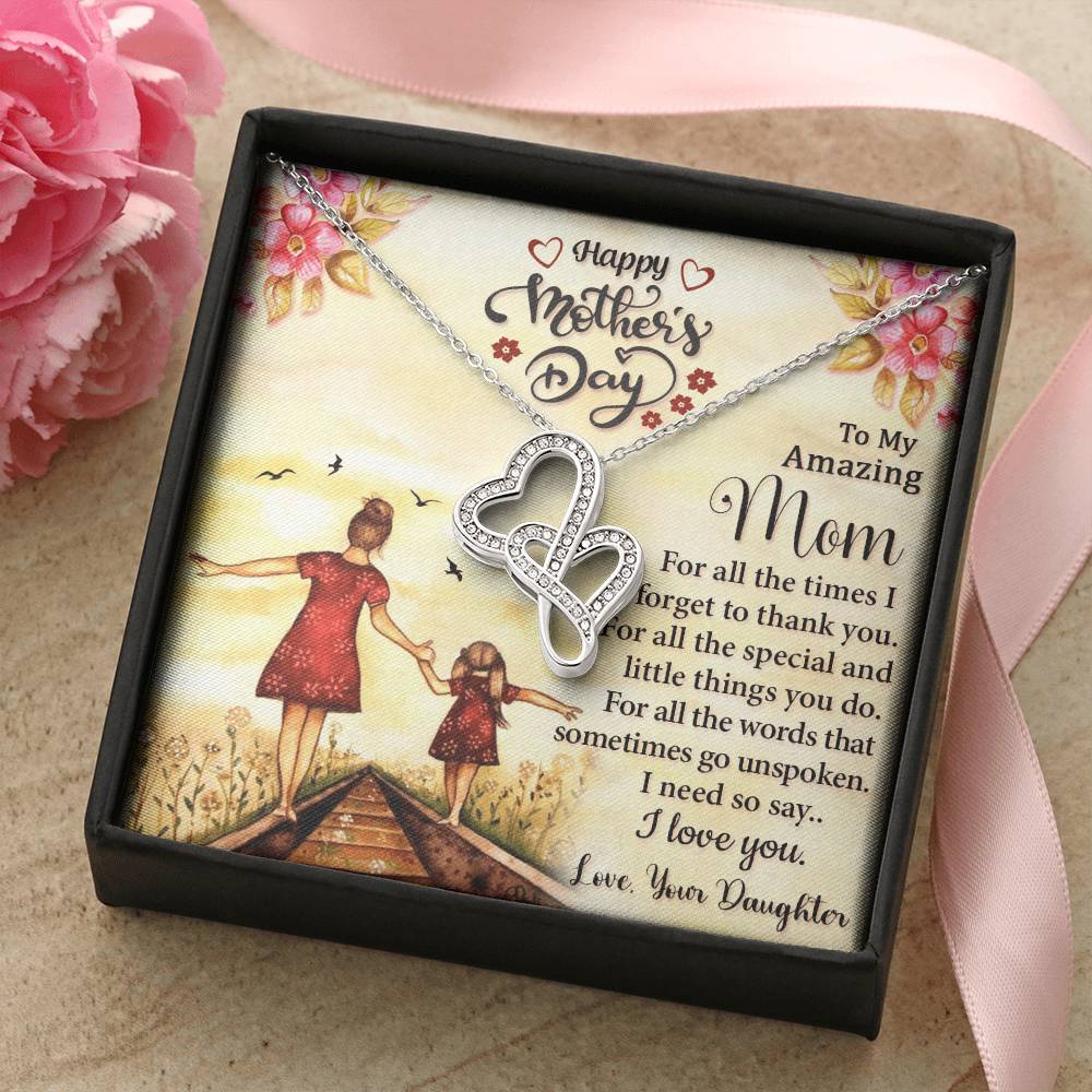 Best Necklace Gift For Mom - Best Mother&#39;s Gift Idea 2021 Double Hearts Necklace