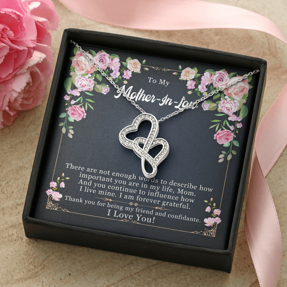 To Mother-In-Law - Mother&#39;s Day -  Double Hearts Necklace