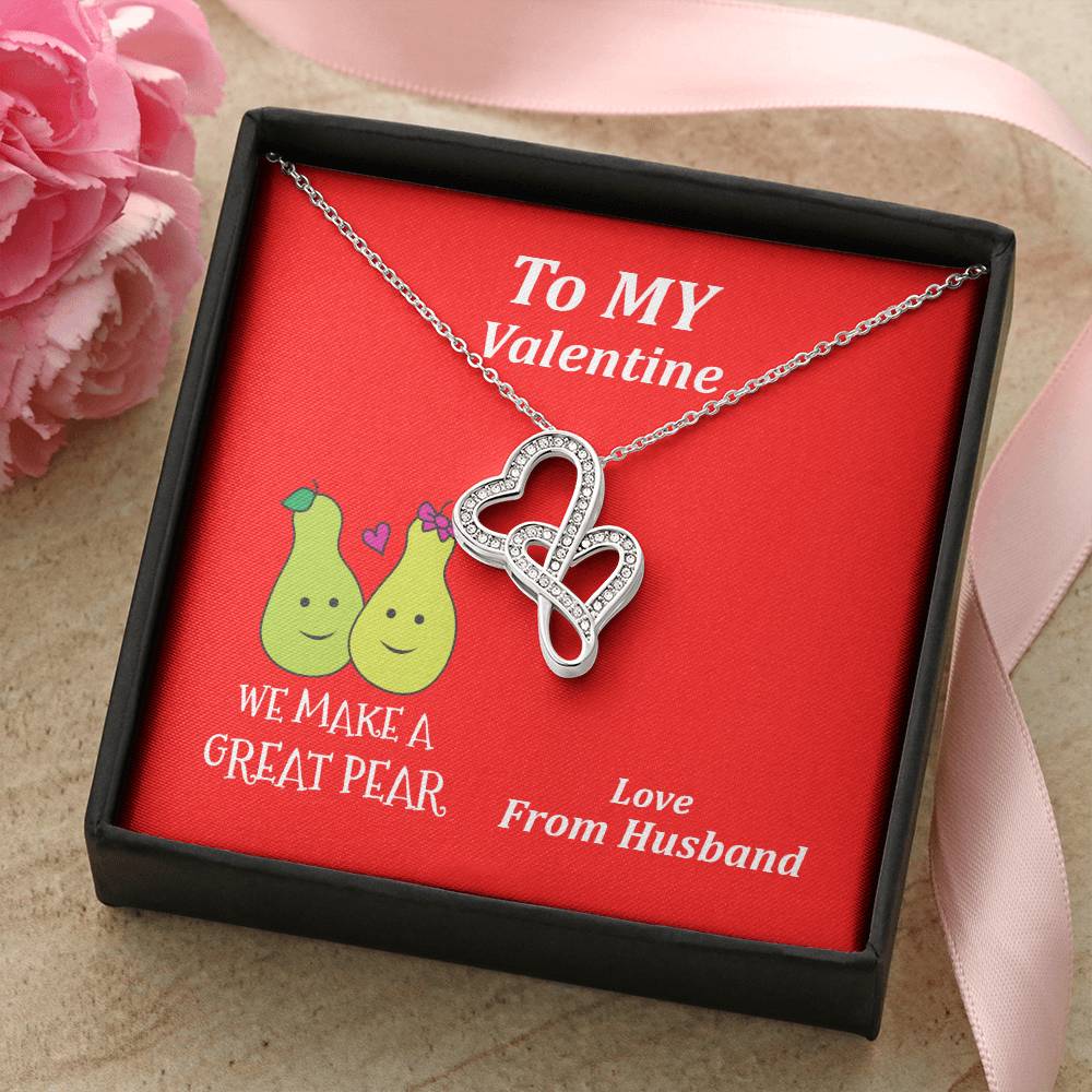 Valentine&#39;s Day Gift For Your Loving Wife Gift For Wife From Husband Romantic Gift For Wife Anniversary Gift Double Hearts Necklace