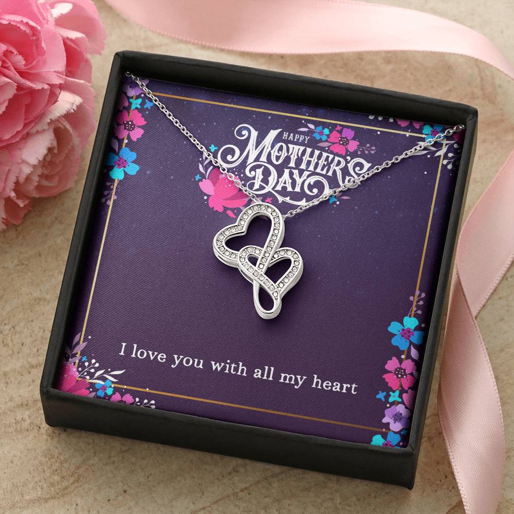 Double Hearts Mother&#39;s Day Necklace Double Hearts Necklace