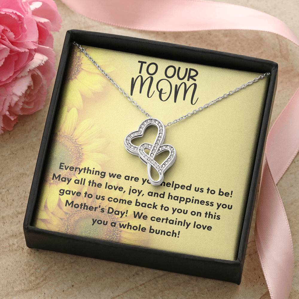 To Our Mom On Mother's Day!  Happy Mother's Day Heart Necklace Gift For Mom Mother's Day Necklace Mother's Day Jewelry Double Hearts Necklace