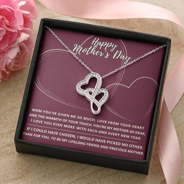 -The Best Gift For Mom This Mother's Day! Double Hearts Necklace
