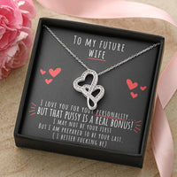 Future Wife Gift Wedding Gift For The Mrs Pre Wedding Night Before Funny Present Fiancée Double Hearts Necklace