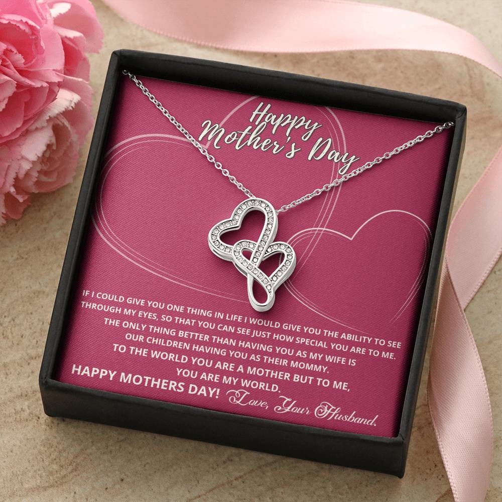 The Best Gift For A Mom This Mother's Day! Double Hearts Necklace
