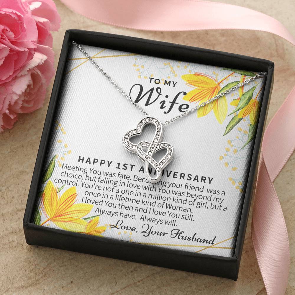 Gift For Wife 3 Double Hearts Necklace