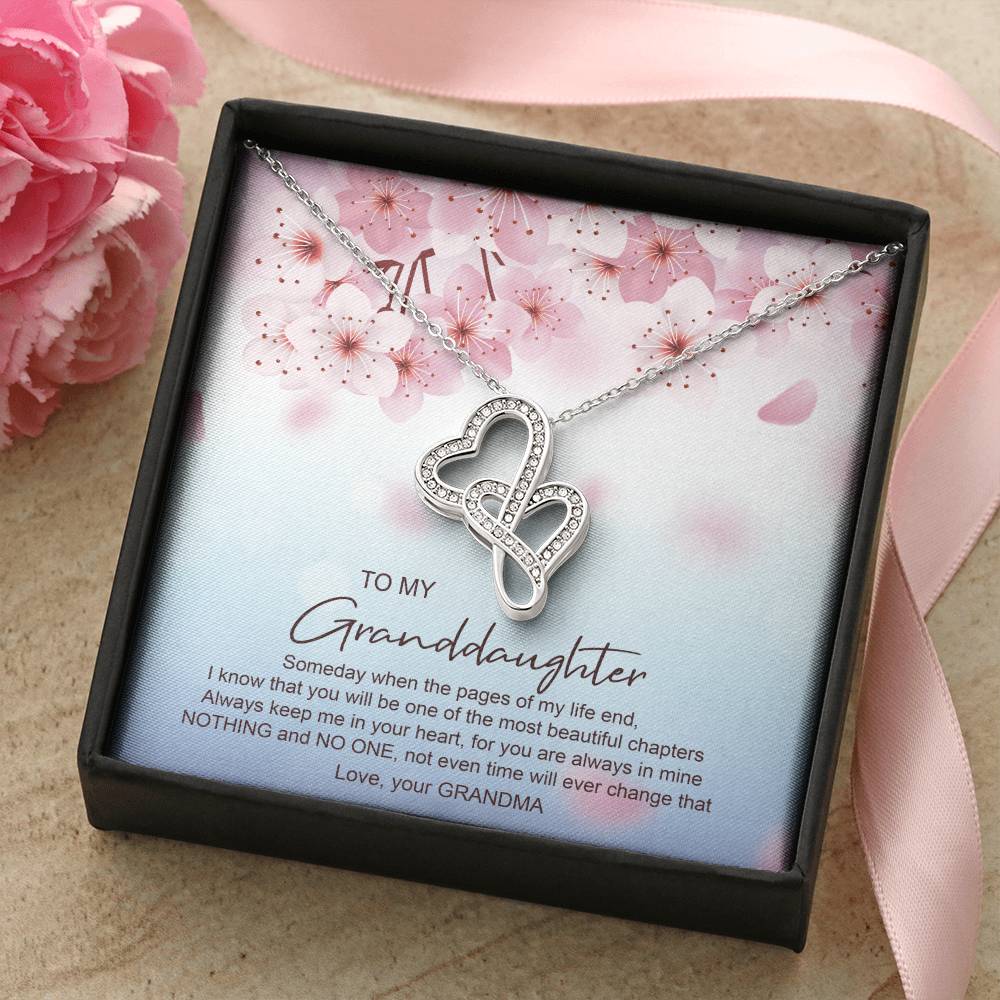 Someday When The Pages Of My Life End - Best Gift For Granddaughter Double Hearts Necklace