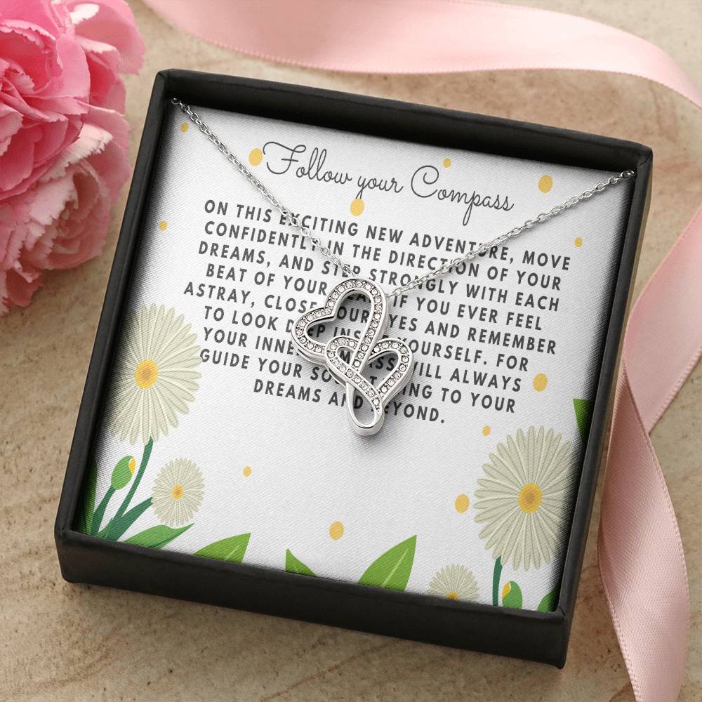 To My Graduation Daughter Double Heart Necklace Gift - Gift For Daughter From Mom - Daughter&#39;s Birthday - Daughter&#39;s G 1 Double Hearts Necklace