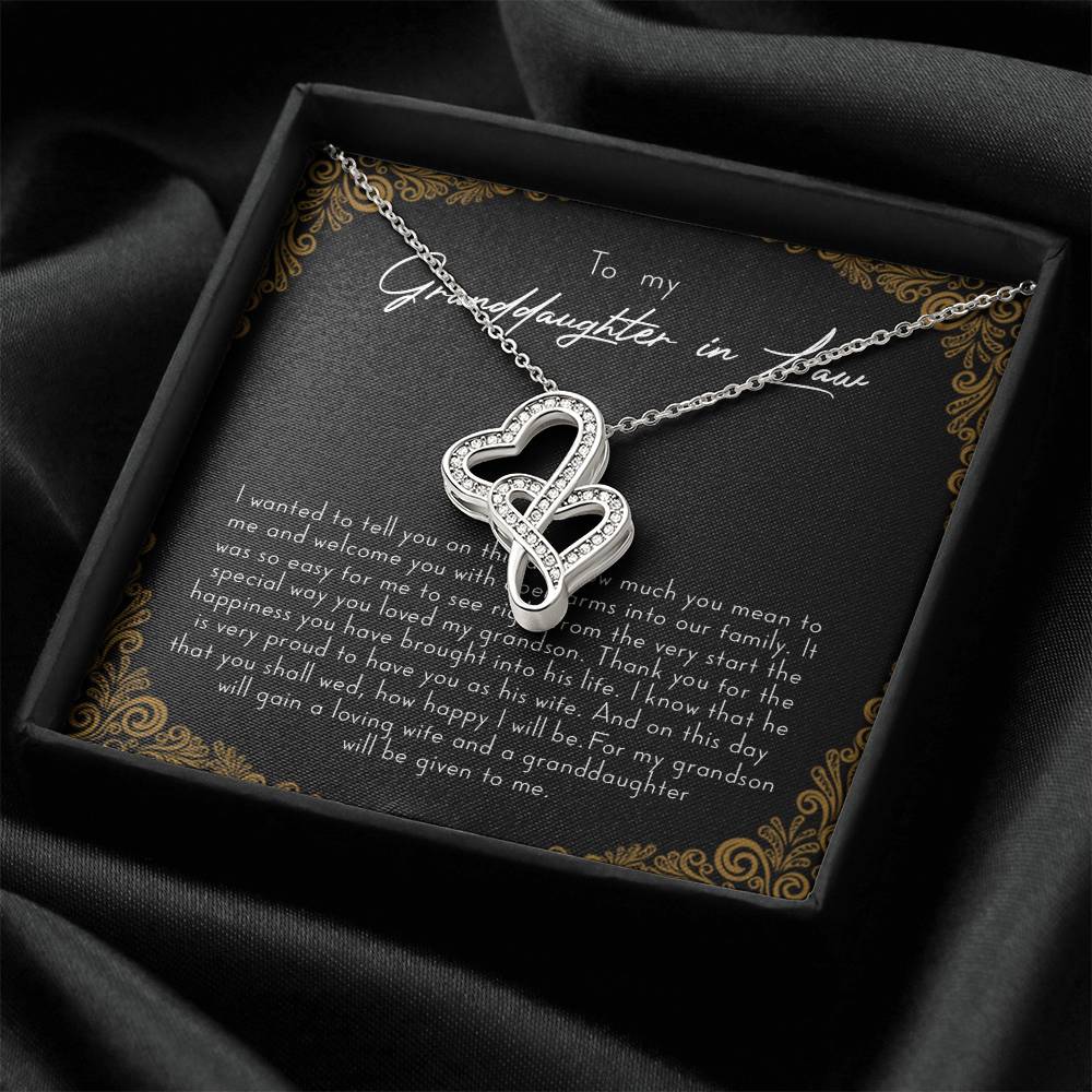 To My Granddaughter-In-Law Gift I Wanted To Tell You  Double Hearts Necklace