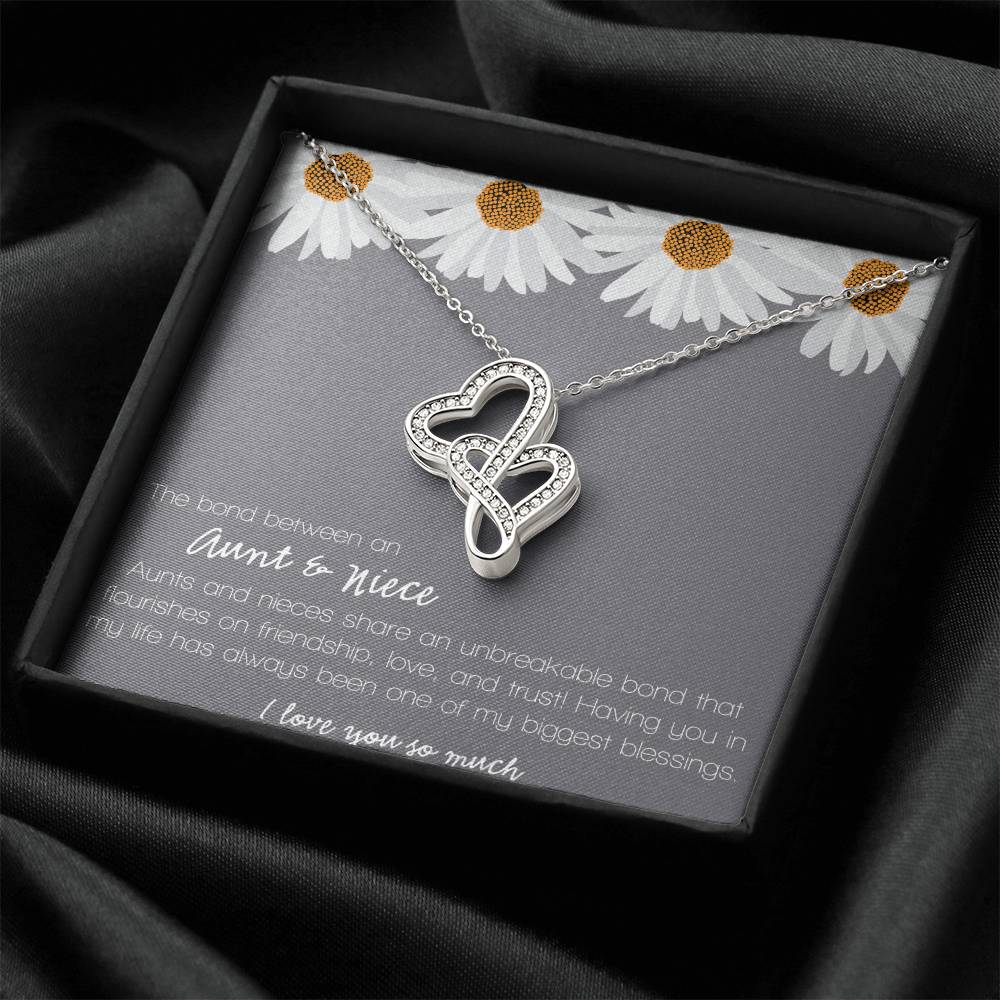 The Bond Between Aunt & Niece Double Hearts Necklace