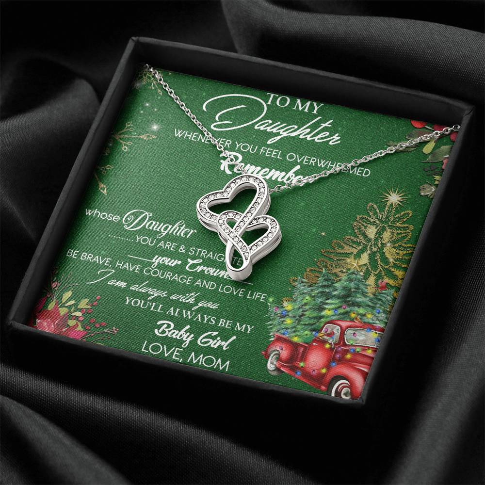 To My Beautiful Daughter - The Perfect Gift For Your Daughter - A Prayer For My Daughter - Love Knot Necklace - Mother Double Hearts Necklace